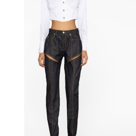 Stylish Denim Cutout Jeans